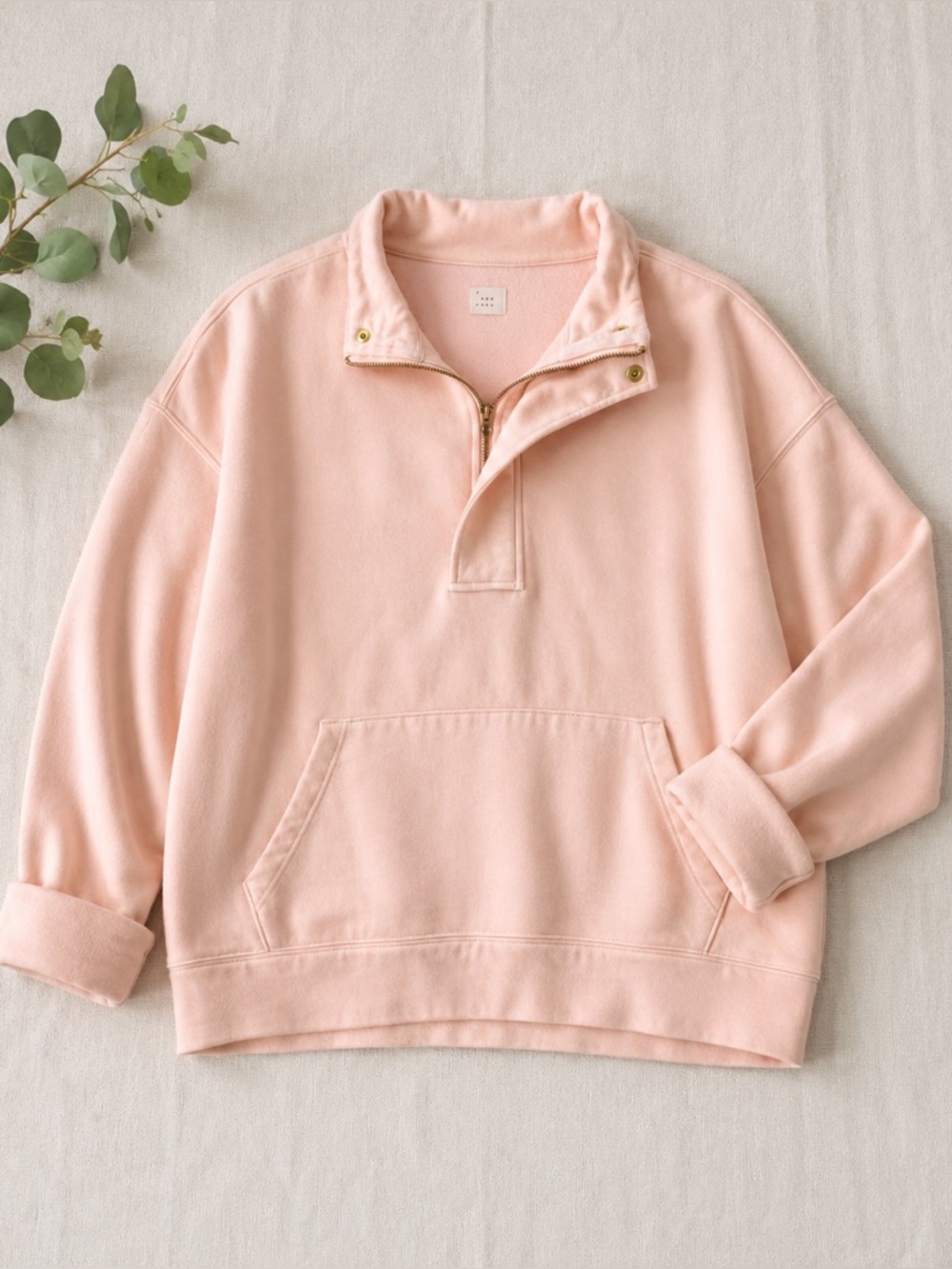 A New Day Blush Pink Quarter Zip Pullover Sweatshirt Women’s XXL